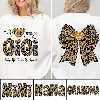 I Love Being Gigi and Grandkids Bow Retro Sweatshirt