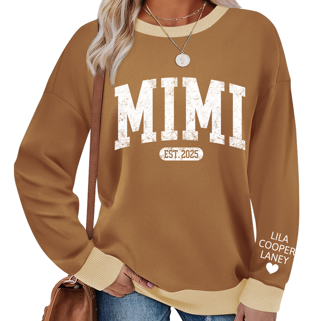 Personalized MIMI Sweatshirt EST 2025 – Custom Grandma Crewneck Gift for Birthday or Christmas