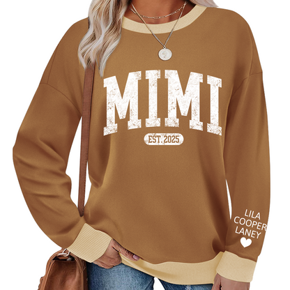 Personalized MIMI Sweatshirt EST 2025 – Custom Grandma Crewneck Gift for Birthday or Christmas