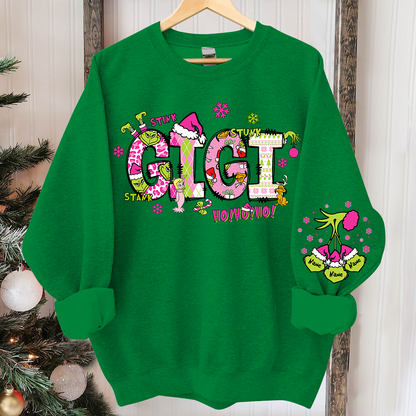 Custom Gigi And Grandkids Christmas 2024 Sweatshirt
