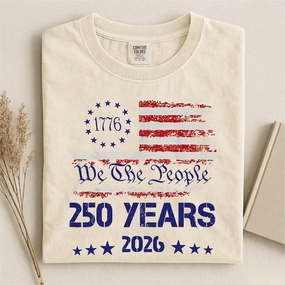 Comfort Colors Retro We The People America Shirt, Patriotic 250 Years USA Graphic Tee, Fourth of July 1776 2026 Celebration Outfit