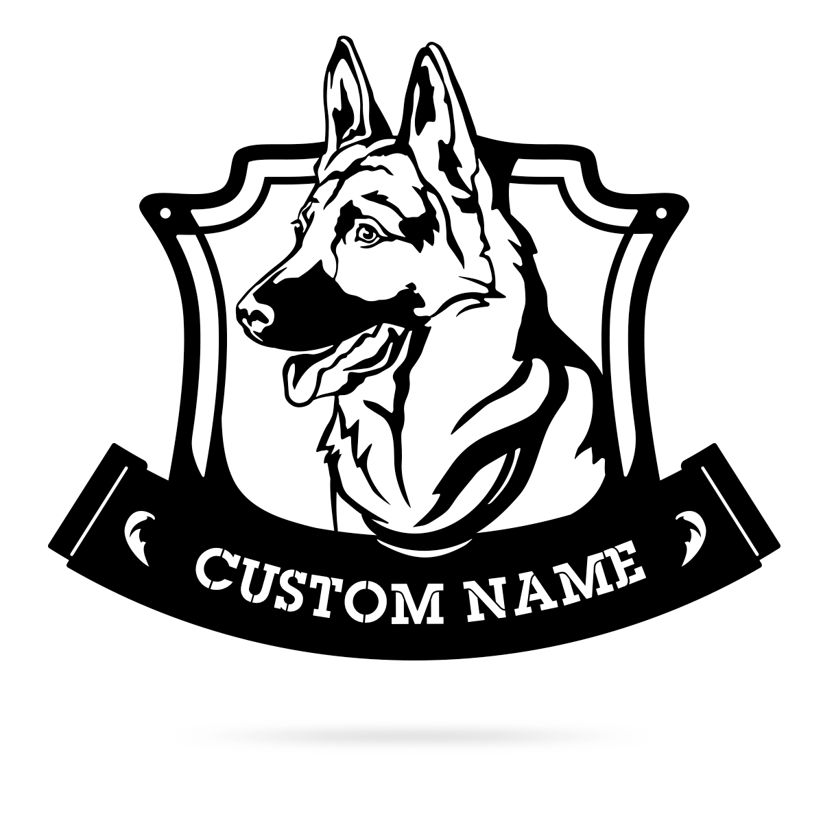 Godmerch- Cut Metal Sign- Custom German Shepherd Monogram Metal Sign Decor, Front Door Decor, Gift For Dog Lover