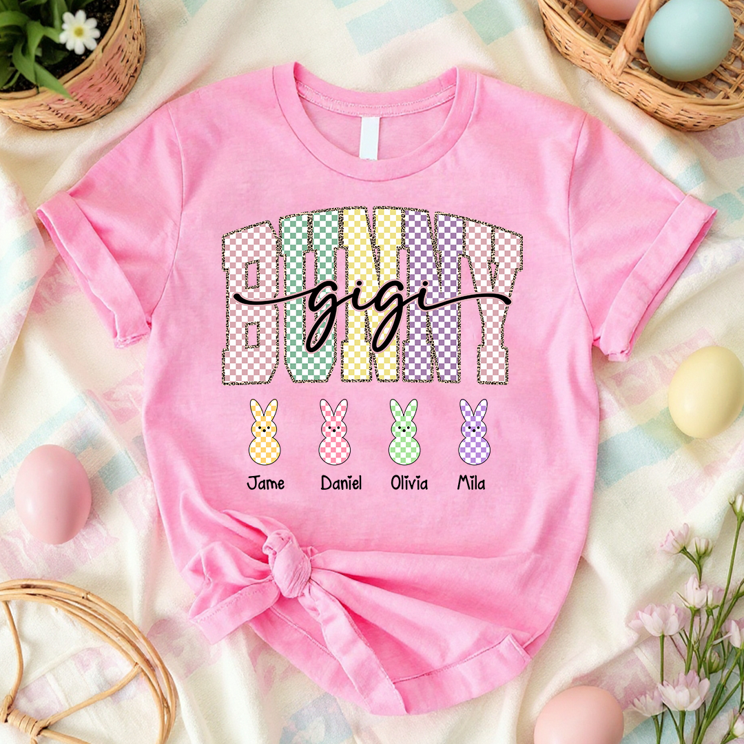 Gigi Bunny Personazed Gigi And Grandkids Easter Day Gift T-shirt