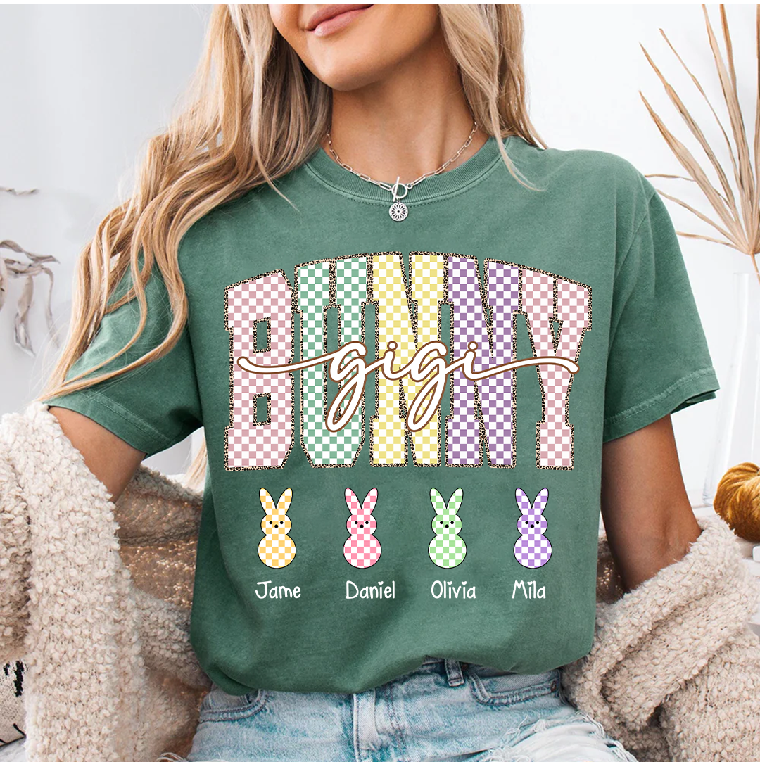 Gigi Bunny Personazed Gigi And Grandkids Easter Day Gift T-shirt
