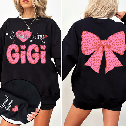 I Love Being Gigi and Grandkids Pink Valentine Sweatshirt