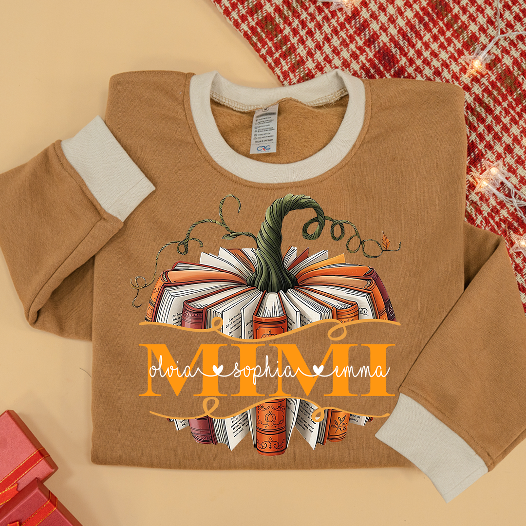 Mimi book Pumpkin And Grandkids Fall Sweatshirt Mix