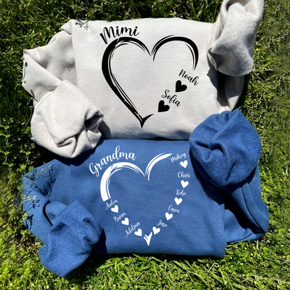 Grandma and Grandkids Hearts, Gift For Grandma Shirt