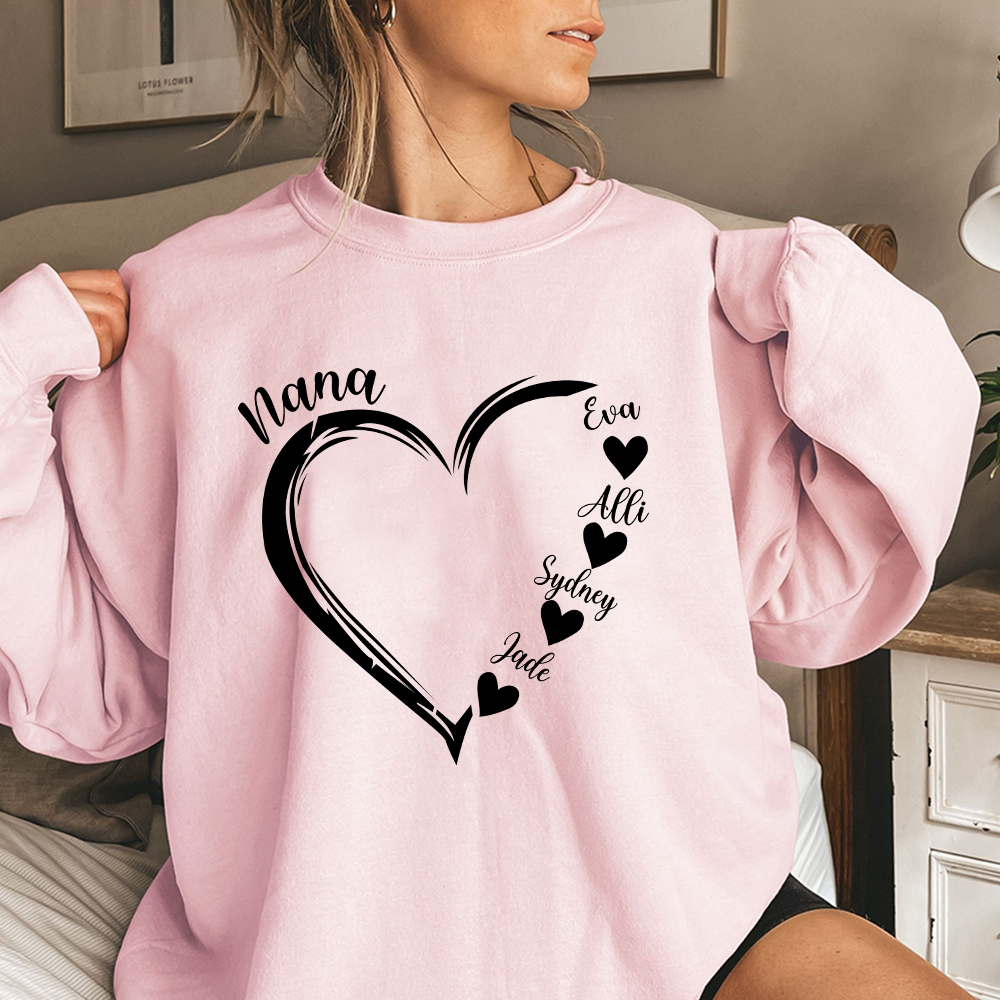 Grandma and Grandkids Hearts, Gift For Grandma Shirt