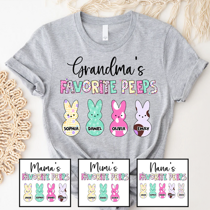 Grandma's Favorite Peeps Grandkids Easter Day Gift T-shirt
