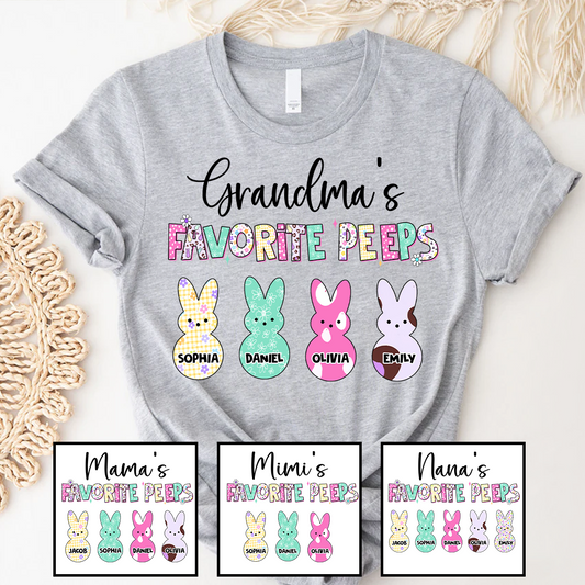 Grandma's Favorite Peeps Grandkids Easter Day Gift T-shirt