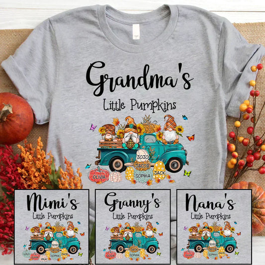 godmerch Personalized Grandma's Little Pumpkins And Grandkids CTH01 T-Shirt