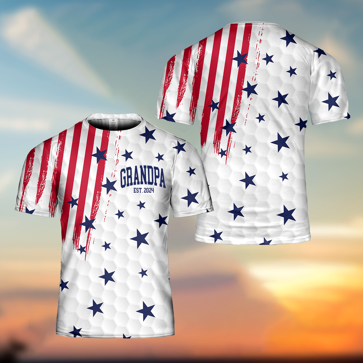 3D All Over Print American Flag Papa Est, Father's Day 2024 3D Tshirt
