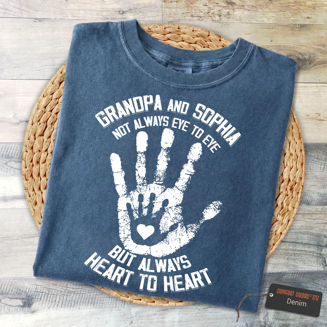 Personalized Grandpa and Grandkids Hand In Hand Fathers Day Gift Comfort Colors® T-shirt