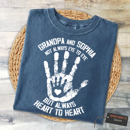 Personalized Grandpa and Grandkids Hand In Hand Fathers Day Gift Comfort Colors® T-shirt