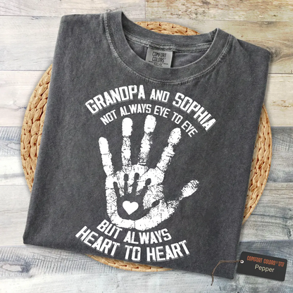 Personalized Grandpa and Grandkids Hand In Hand Fathers Day Gift Comfort Colors® T-shirt