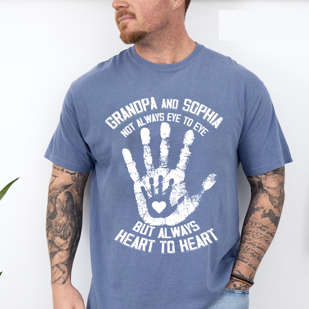 Personalized Grandpa and Grandkids Hand In Hand Fathers Day Gift Comfort Colors® T-shirt