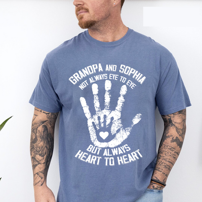 Personalized Grandpa and Grandkids Hand In Hand Fathers Day Gift Comfort Colors® T-shirt