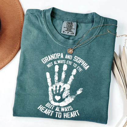 Personalized Grandpa and Grandkids Hand In Hand Fathers Day Gift Comfort Colors® T-shirt