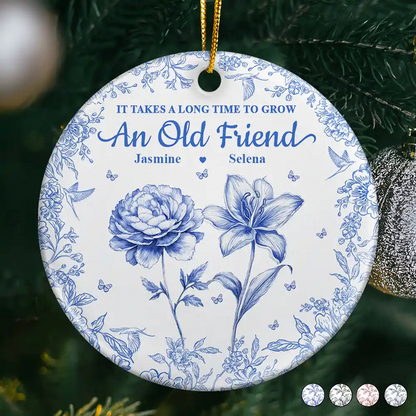 Grow An Old Friend Toile Birth Flower - Personalized Circle