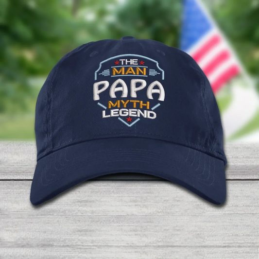 Godmerch The Man Myth Legend Papa, Custom Nickname Embroidery Cap
