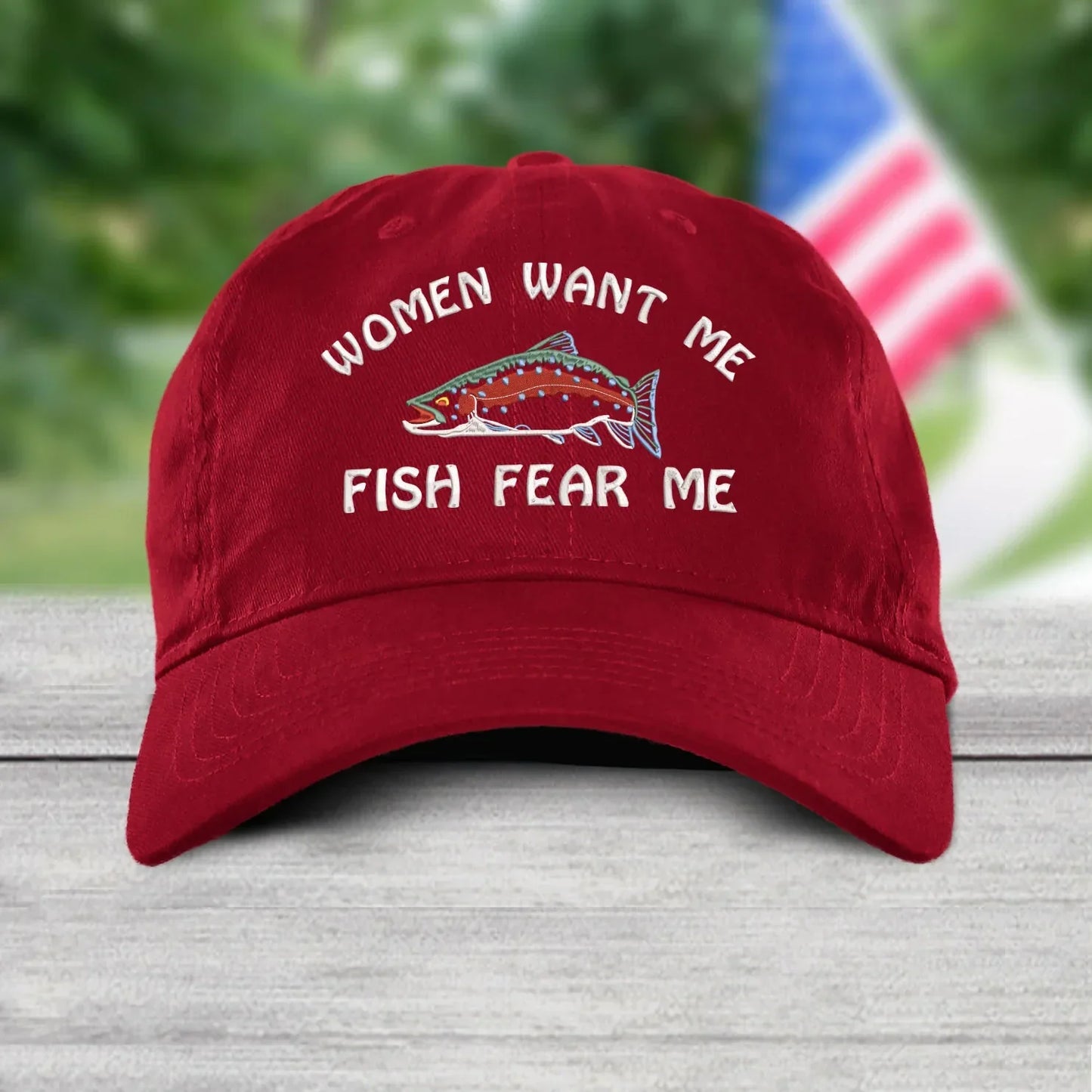 Godmerch Women Want Me, Fish Fear Me Embroidery Cap