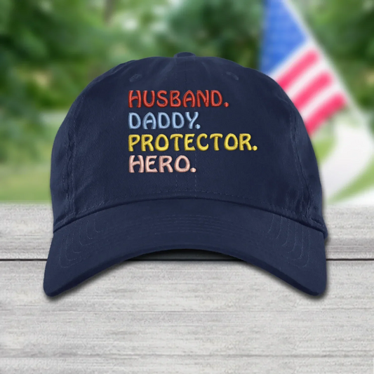 Godmerch Husband Daddy Protector Hero, Custom Nickname Embroidery Cap