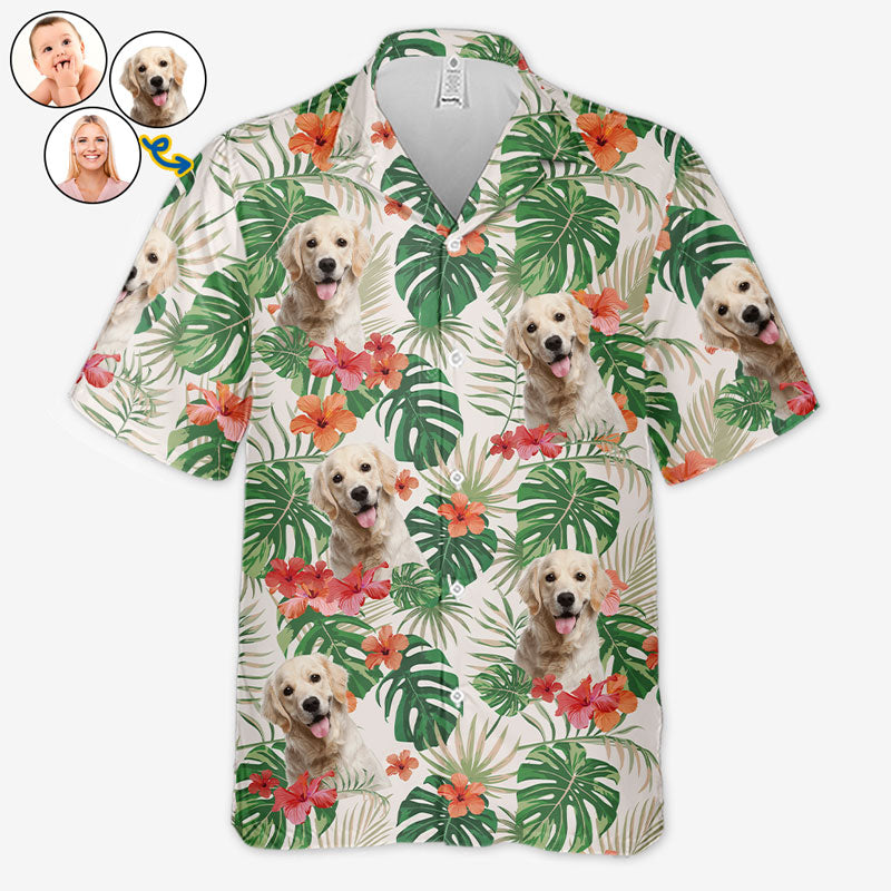 Custom Hawaiian Shirt Colorful Tropical Flowers And Leaves, Personalized Custom Unisex Hawaiian Shirt
