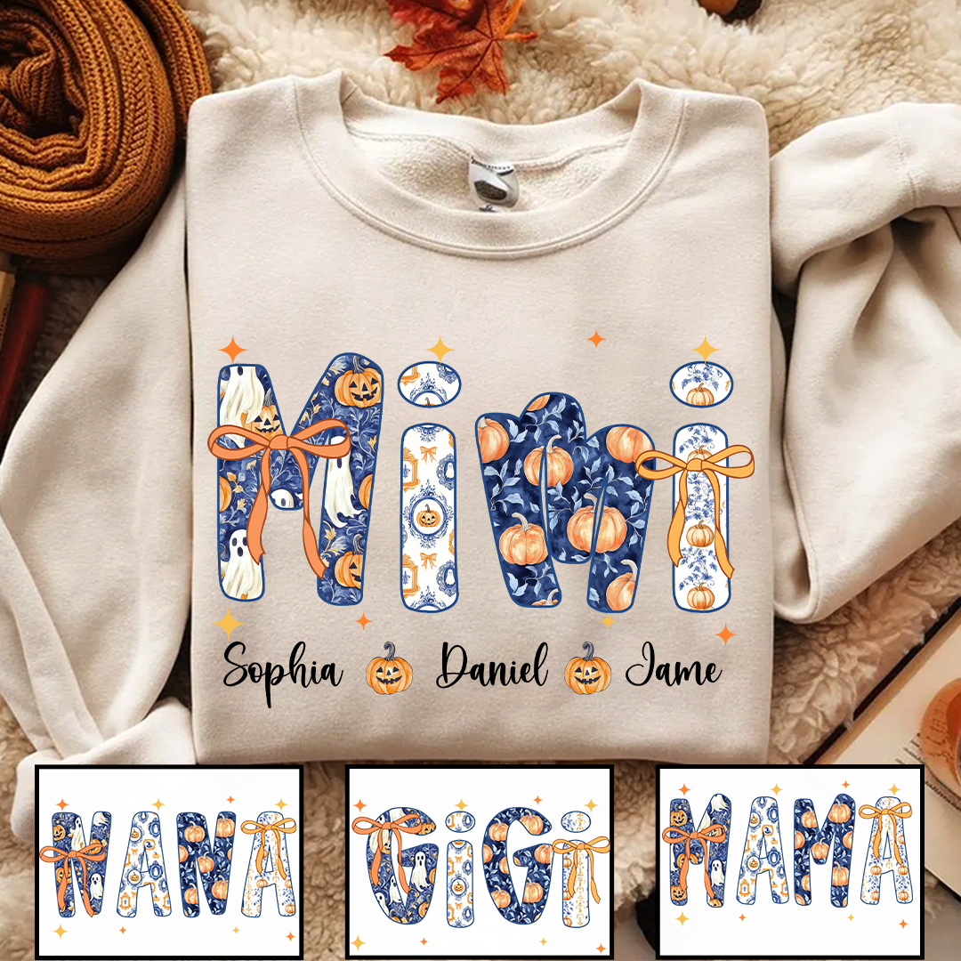 Halloween Mimi Custom Grandma and Grankids Autumn Vibes Shirt