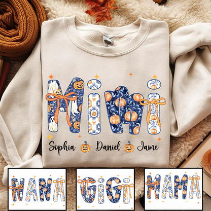 Halloween Mimi Custom Grandma and Grankids Autumn Vibes Shirt