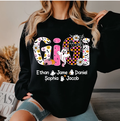 Halloween Mimi Pumpkins Boo Custom Grandma And Grandkids  Shirt