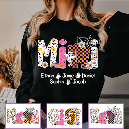 Halloween Mimi Pumpkins Boo Custom Grandma And Grandkids  Shirt