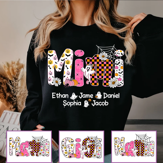Halloween Mimi Pumpkins Boo Custom Grandma And Grandkids  Shirt