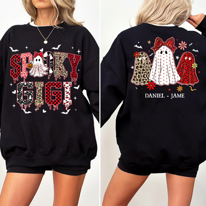 Halloween Spooky Gigi Custom Gigi And Grandkids Sweatshirt