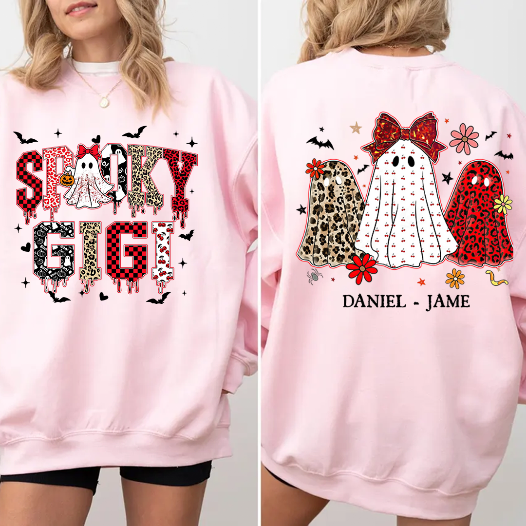 Halloween Spooky Gigi Custom Gigi And Grandkids Sweatshirt