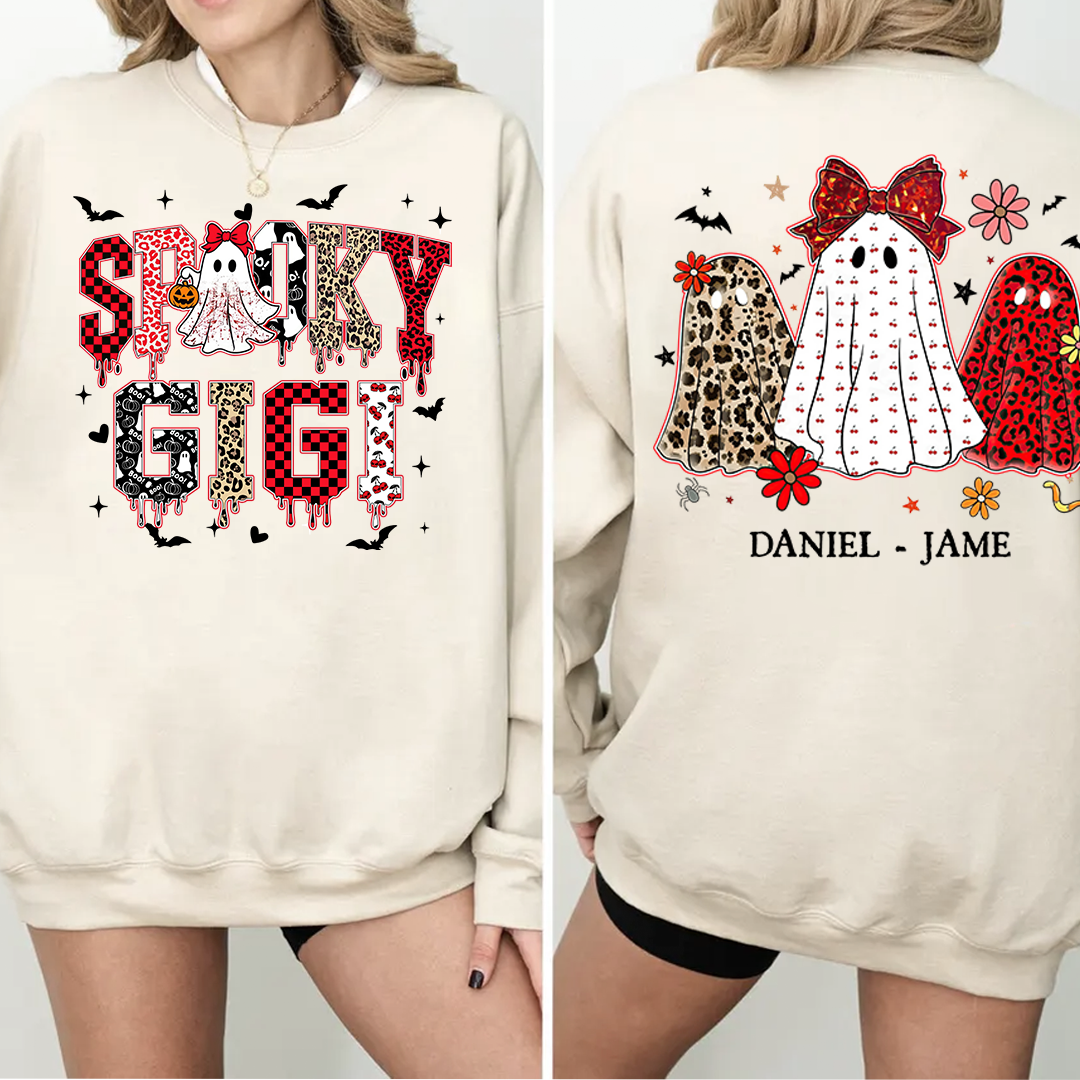 Halloween Spooky Gigi Custom Gigi And Grandkids Sweatshirt