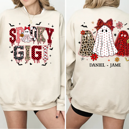 Halloween Spooky Gigi Custom Gigi And Grandkids Sweatshirt