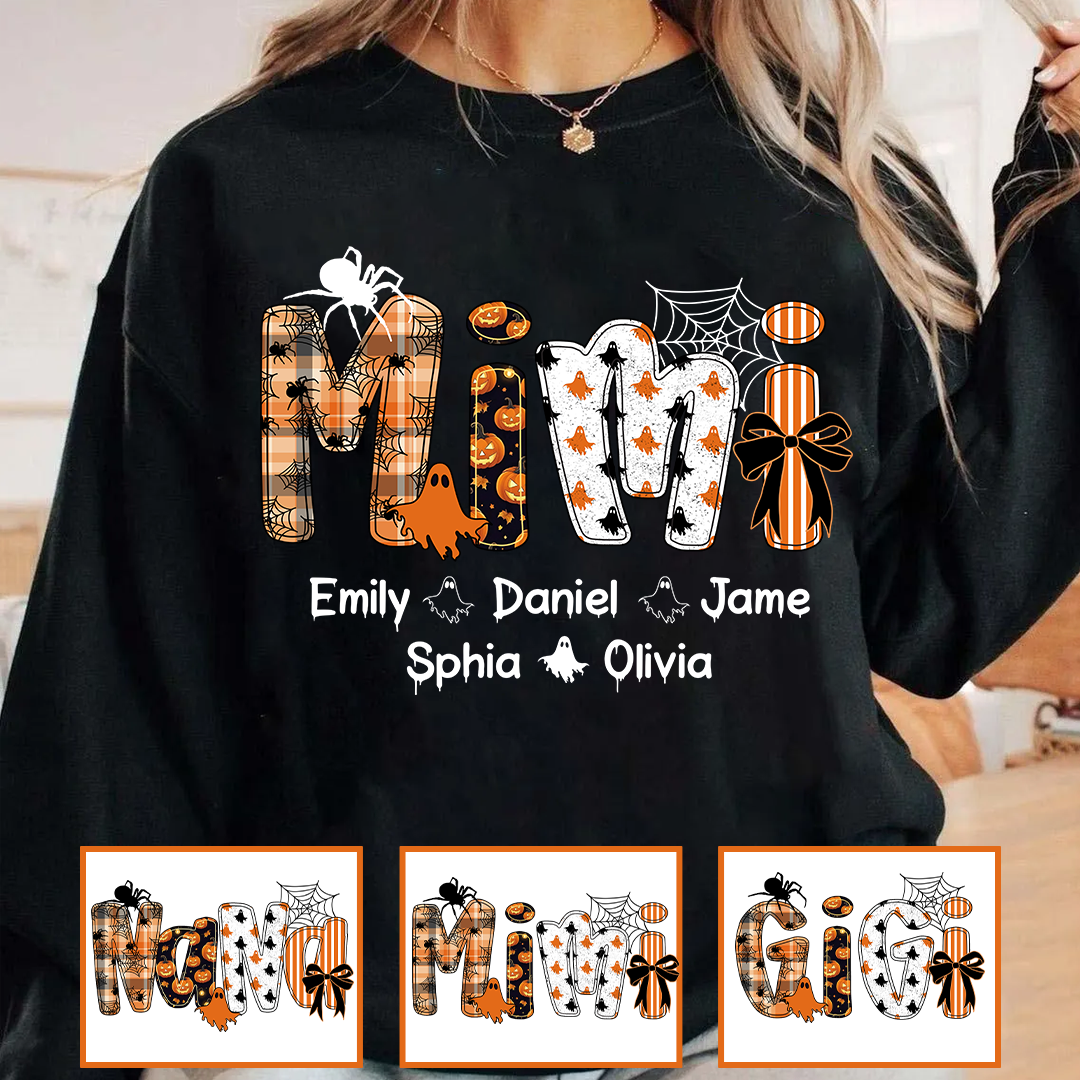 Preppy Halloween Gigi Cute Ghost Grandma and Grankids Shirt