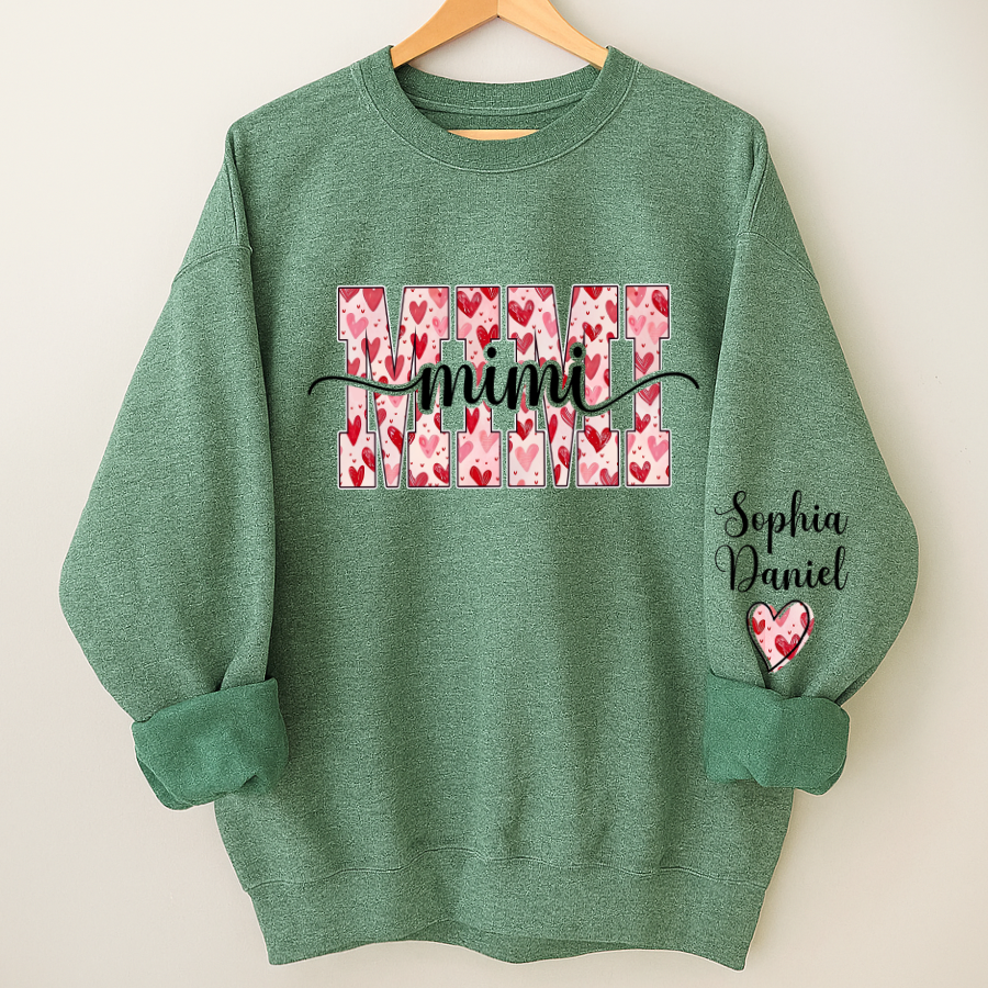 Heart Mimi Nana Grandma Valentine Family Gift