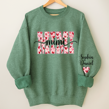 Heart Mimi Nana Grandma Valentine Family Gift