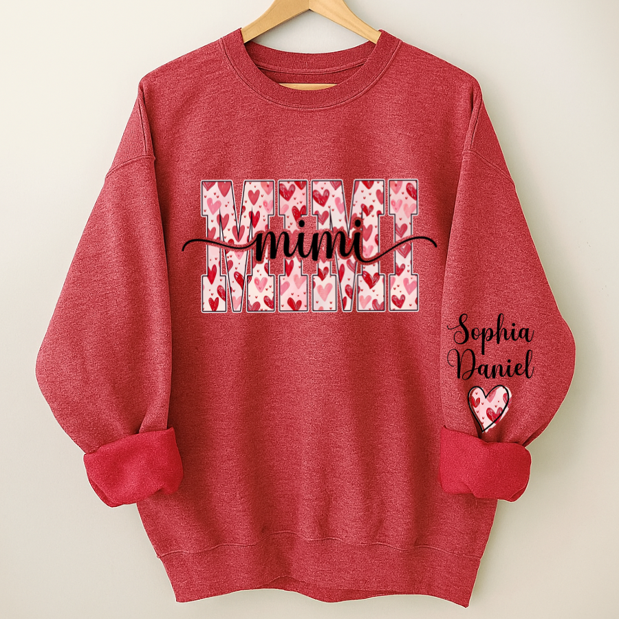 Heart Mimi Nana Grandma Valentine Family Gift