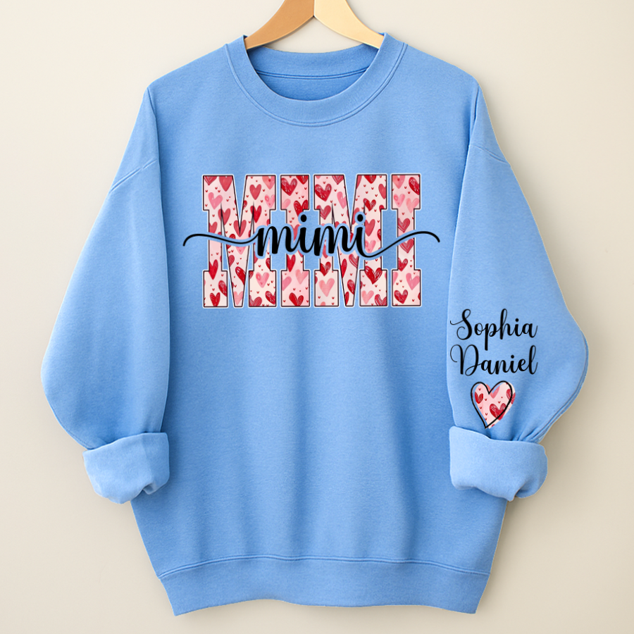 Heart Mimi Nana Grandma Valentine Family Gift