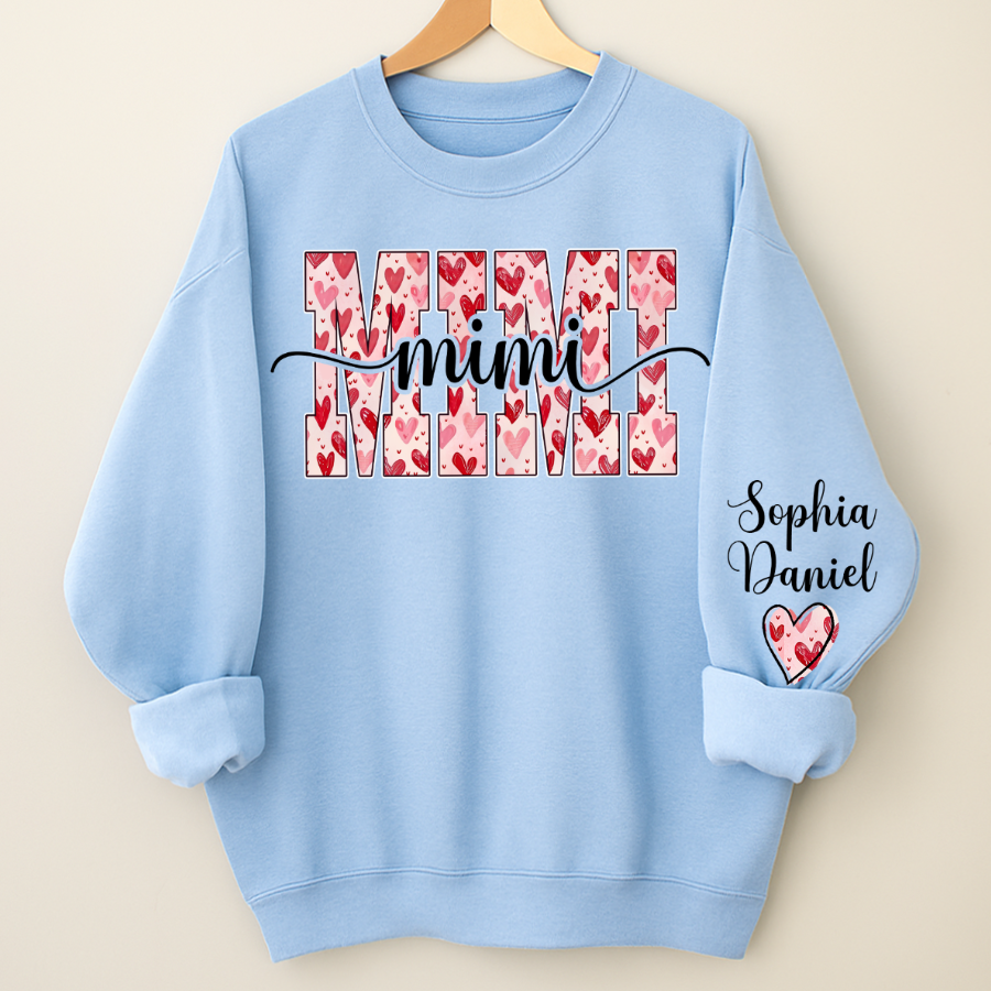 Heart Mimi Nana Grandma Valentine Family Gift
