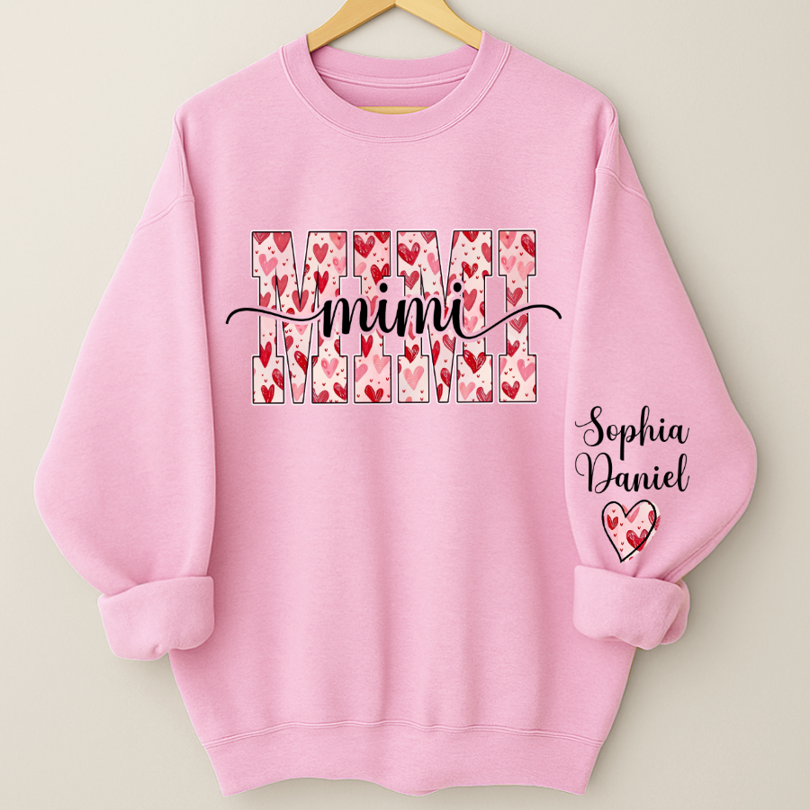 Heart Mimi Nana Grandma Valentine Family Gift