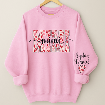 Heart Mimi Nana Grandma Valentine Family Gift