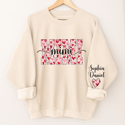 Heart Mimi Nana Grandma Valentine Family Gift