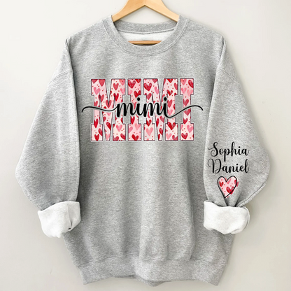 Heart Mimi Nana Grandma Valentine Family Gift