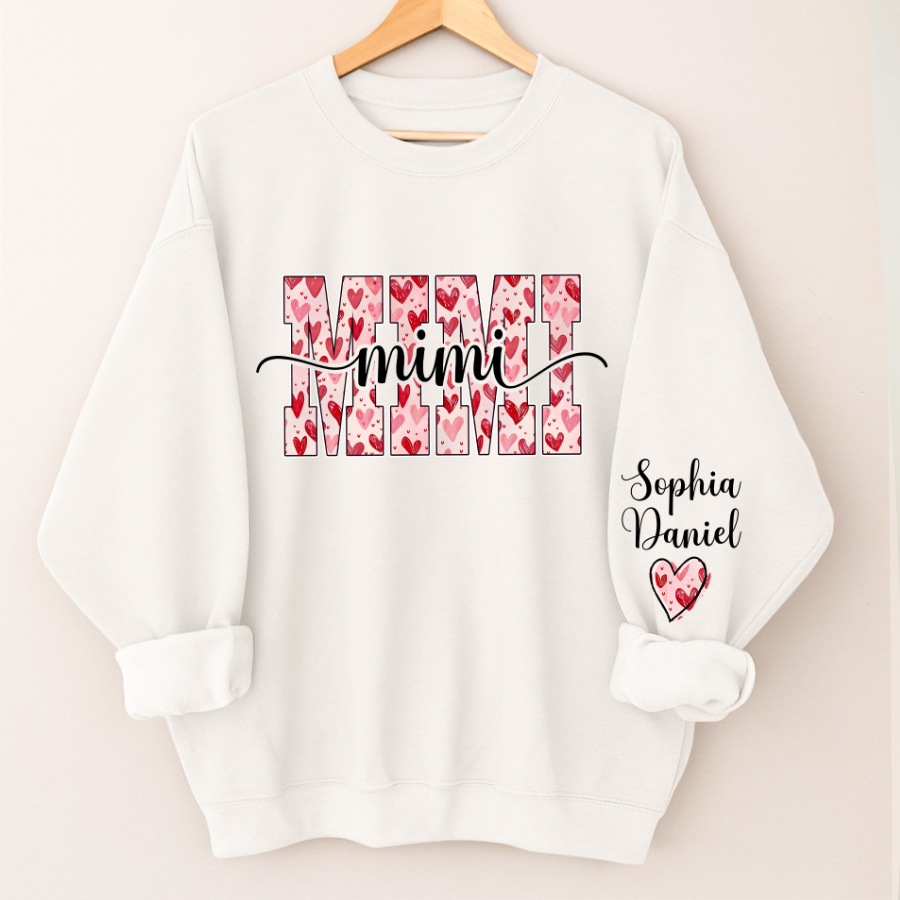 Heart Mimi Nana Grandma Valentine Family Gift