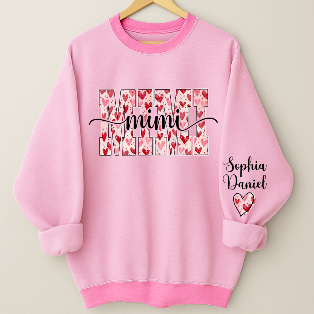 Heart Mimi Nana Grandma Valentine Family Gift