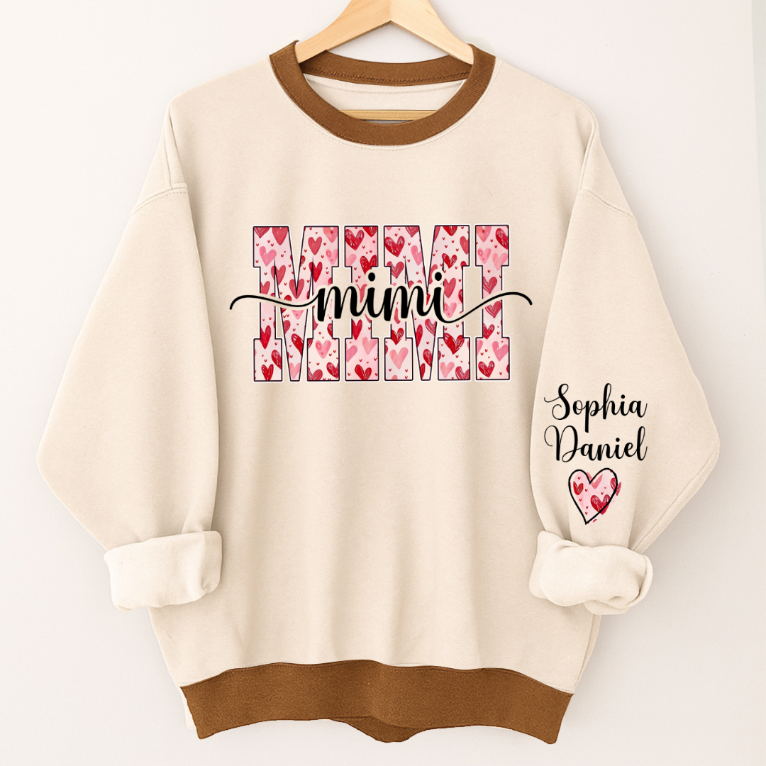 Heart Mimi Nana Grandma Valentine Family Gift