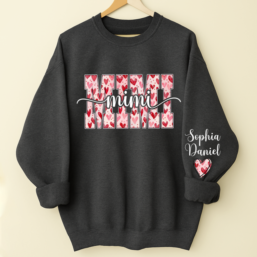 Heart Mimi Nana Grandma Valentine Family Gift